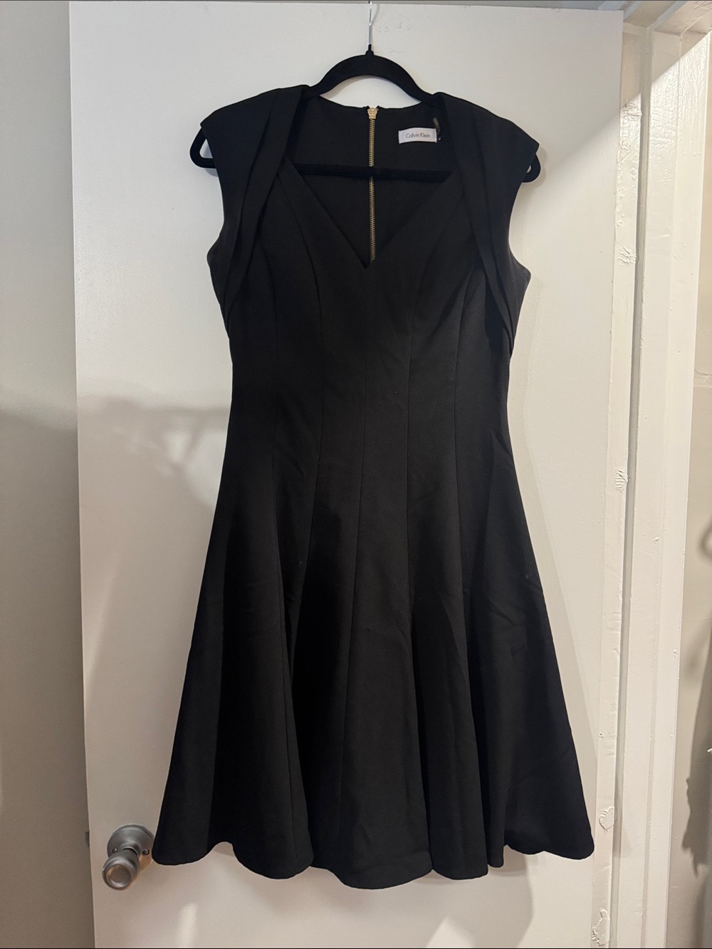 Calvin Klein Black A-Line Midi Dress
